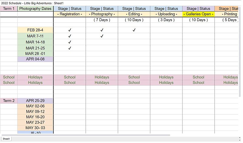 New!  Track Your Kinder's Production Schedule!