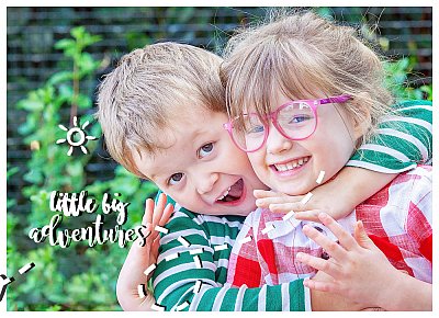 two happy children at kinder, they are best friends and cousins