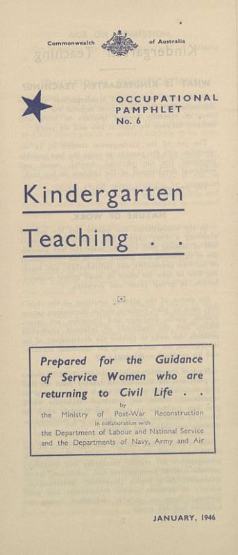 Pamphlet on Kindergarten Teaching, 1946 ( Pt 1/2 )